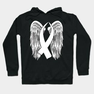 Winged Awareness Ribbon (White) Hoodie